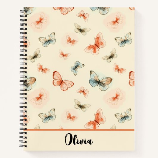 Moderne Minimalistische Wasserfarbenschmetterlinge Notizblock (Vorderseite)