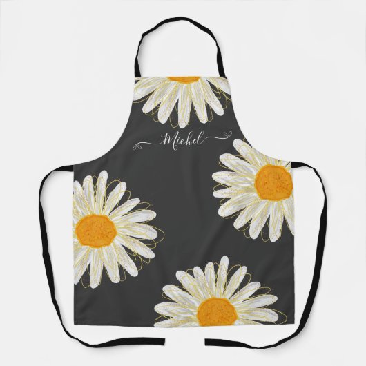 Moderne, Minimalistische Watercolol Chamomiles Schürze (Vorderseite)