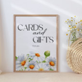 Moderne Minimalistische Watercolol Daisy-Karten un Poster