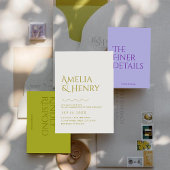 Moderne, minimalistische Wavy Edge Wedding Einladung