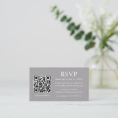 Moderne Minimalistische Wedding Gray QR UAWG Begleitkarte (Stehend Vorderseite)