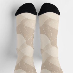 Moderne minimalistische weiche beige abstrakte Fli Socken