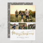 Moderne Minimalistische Weihnachten 4 Foto Collage (Vorne/Hinten)