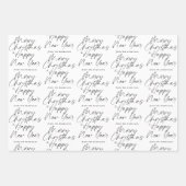 Moderne Minimalistische Weihnachten und glückliche Geschenkpapier Set (Vorderseite)