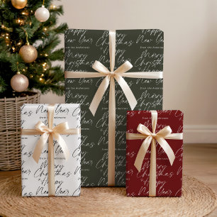 Moderne Minimalistische Weihnachten und glückliche Geschenkpapier Set