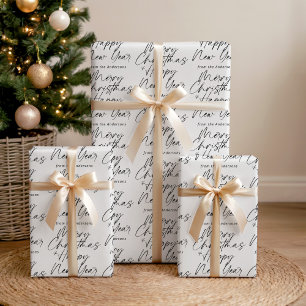 Moderne Minimalistische Weihnachten und glückliche Geschenkpapier Set