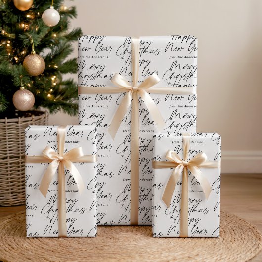 Moderne Minimalistische Weihnachten und glückliche Geschenkpapier Set