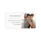 Moderne Minimalistische Weihnachts-Foto-Rücksendea Adressaufkleber (Vorne)