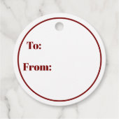Moderne Minimalistische Weihnachts-Rote Weihnachts Geschenkanhänger (Rückseite)