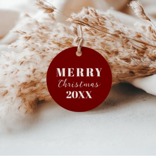 Moderne Minimalistische Weihnachts-Rote Weihnachts Geschenkanhänger