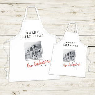 Moderne minimalistische Weihnachts-Vintage-Familie Schürze