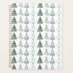 Moderne minimalistische Weihnachtsbäume Doodles Planer