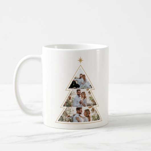 Moderne Minimalistische Weihnachtsbaumfotografie Kaffeetasse (Links)