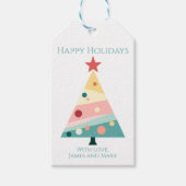 Moderne Minimalistische Weihnachtsbaummarke Geschenkanhänger (Vorderseite)