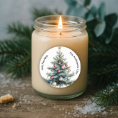 Moderne Minimalistische Weihnachtsbaummarke Runder Aufkleber