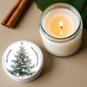 Moderne Minimalistische Weihnachtsbaummarke Runder Aufkleber