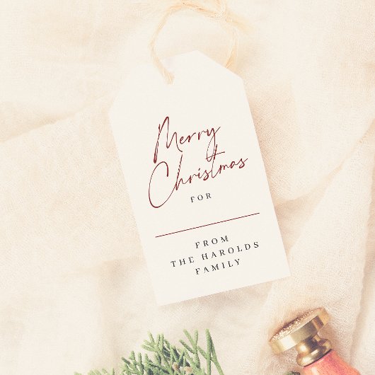 Moderne Minimalistische Weihnachtsfamilie Geschenkanhänger