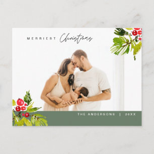 Moderne, Minimalistische Weihnachtsfamilie Postkarte