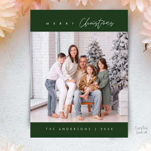 Moderne Minimalistische Weihnachtsfamilienfoto Postkarte