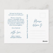 Moderne, Minimalistische Weihnachtsfamilienpost Postkarte (Rückseite)