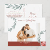 Moderne, Minimalistische Weihnachtsfamilienpost Postkarte (Vorne/Hinten)