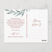 Moderne, Minimalistische Weihnachtsfamilienpost Postkarte (Rückseite)