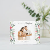 Moderne, Minimalistische Weihnachtsfamilienpost Postkarte (Stehend Vorderseite)