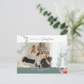 Moderne, Minimalistische Weihnachtsfamilienpost Postkarte (Stehend Vorderseite)