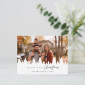 Moderne, Minimalistische Weihnachtsfamilienpost Postkarte (Stehend Vorderseite)