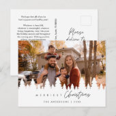 Moderne, Minimalistische Weihnachtsfamilienpost Postkarte (Vorne/Hinten)