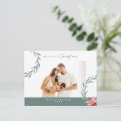 Moderne, Minimalistische Weihnachtsfamilienpost Postkarte (Stehend Vorderseite)