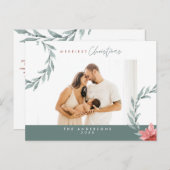 Moderne, Minimalistische Weihnachtsfamilienpost Postkarte (Vorne/Hinten)