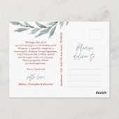 Moderne, Minimalistische Weihnachtsfamilienpost Postkarte (Rückseite)