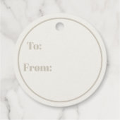 Moderne Minimalistische Weihnachtsfeier Beige Gesc Geschenkanhänger (Rückseite)