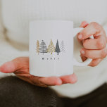 moderne minimalistische Weihnachtsfeier Tasse<br><div class="desc">Dieses Weihnachtsschmuck besticht durch ein schlichtes minimalistisches Design mit modernen Weihnachtsbäumen und einem einfachen Serifenschmuck-Schriftart.</div>