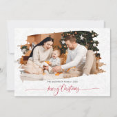 Moderne Minimalistische Weihnachtsfeiertage im Fot Einladung (Vorderseite)