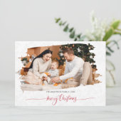 Moderne Minimalistische Weihnachtsfeiertage im Fot Einladung (Stehend Vorderseite)