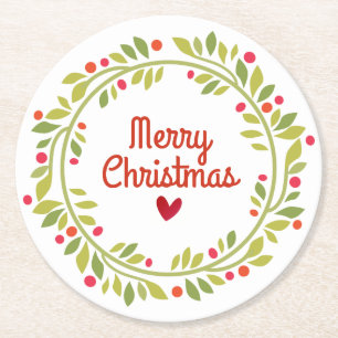 Moderne Minimalistische Weihnachtsfeiertage Runder Pappuntersetzer