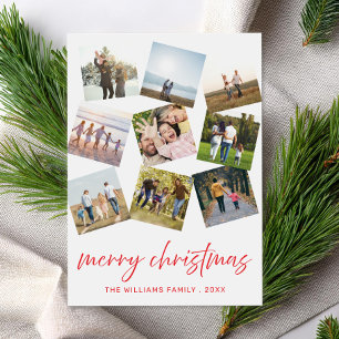 Moderne Minimalistische Weihnachtsfoto Collage Feiertagskarte
