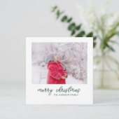 Moderne Minimalistische Weihnachtsfotokarte Feiertagskarte (Stehend Vorderseite)