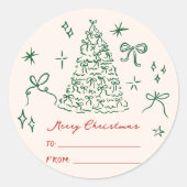 Moderne minimalistische Weihnachtsgeschenke Runder Aufkleber (Vorderseite)