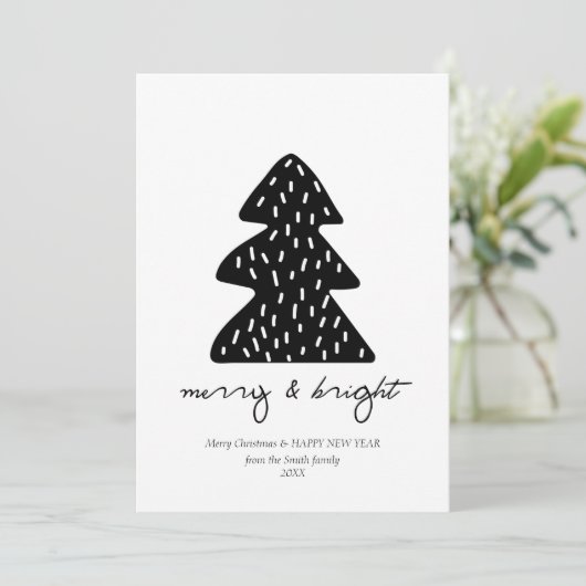 Moderne Minimalistische Weihnachtskarte (Stehend Vorderseite)