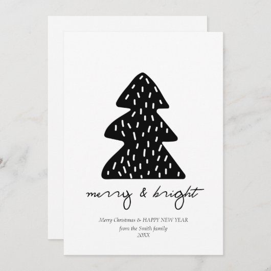 Moderne Minimalistische Weihnachtskarte (Vorne/Hinten)