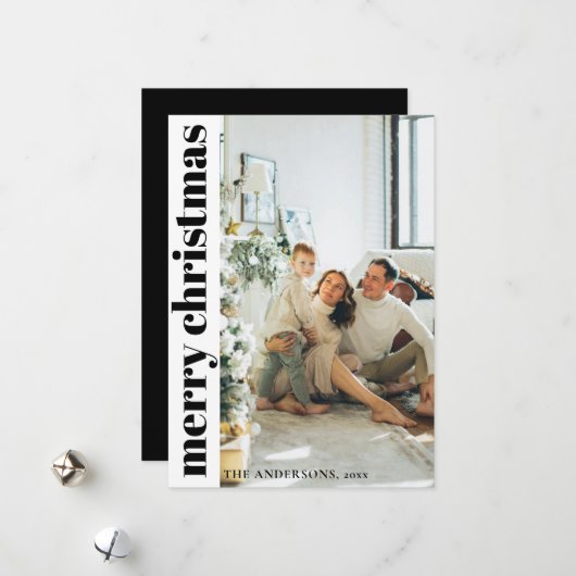 Moderne Minimalistische Weihnachtskarte Feiertagskarte (Vorderseite/Rückseite Beispiel)