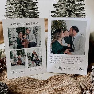 Moderne Minimalistische Weihnachtskarte mit Fotos Feiertagskarte