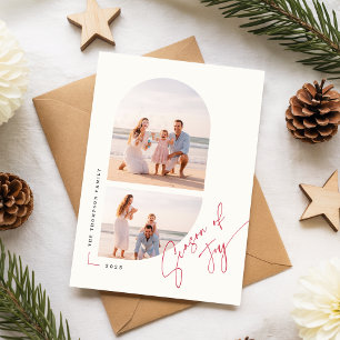 Moderne minimalistische Weihnachtsstrand-Familienf Feiertagskarte