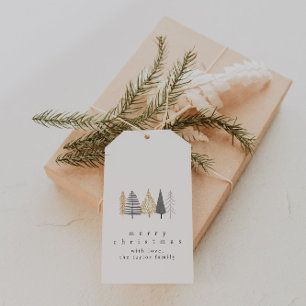 moderne minimalistische Weihnachtsvorlage Geschenkanhänger