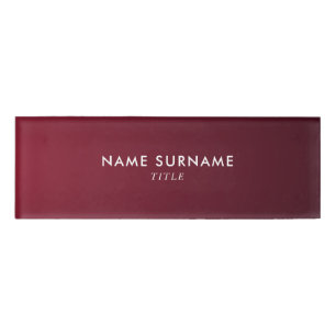 Moderne Minimalistische Wein-violette SteigungLuxe Namenschild