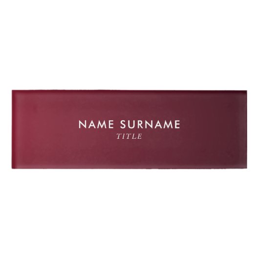 Moderne Minimalistische Wein-violette SteigungLuxe Namenschild (Vorderseite)