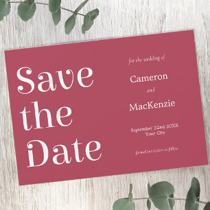 Moderne Minimalistische Weinrottehohe retten das D Save The Date